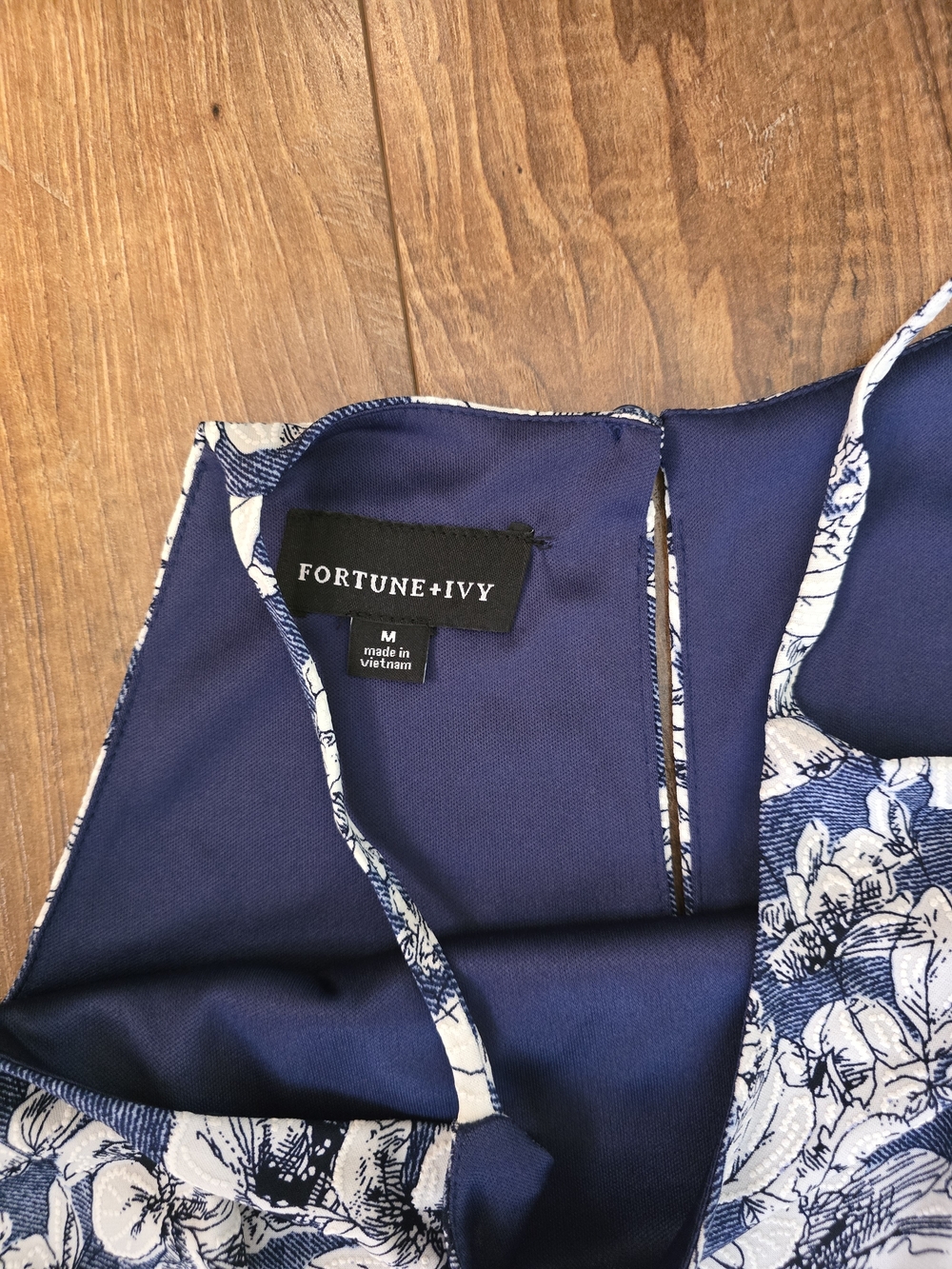Fortune + Ivy Navy and White Floral Mini Dress